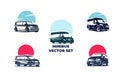 Minibuses vector logo set EPS 10 file